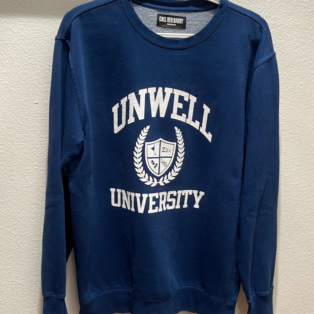 Unwell University Call Her Daddy BLUE Crewneck medium